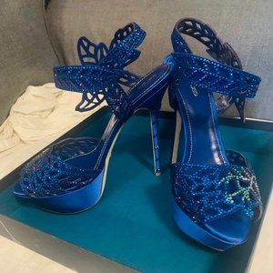 Sergio Rossi Blue Satin Chloris Swarovski Heel